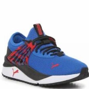Puma Pacer Future Splatter sneakers in a blue, black and red. New no box.
